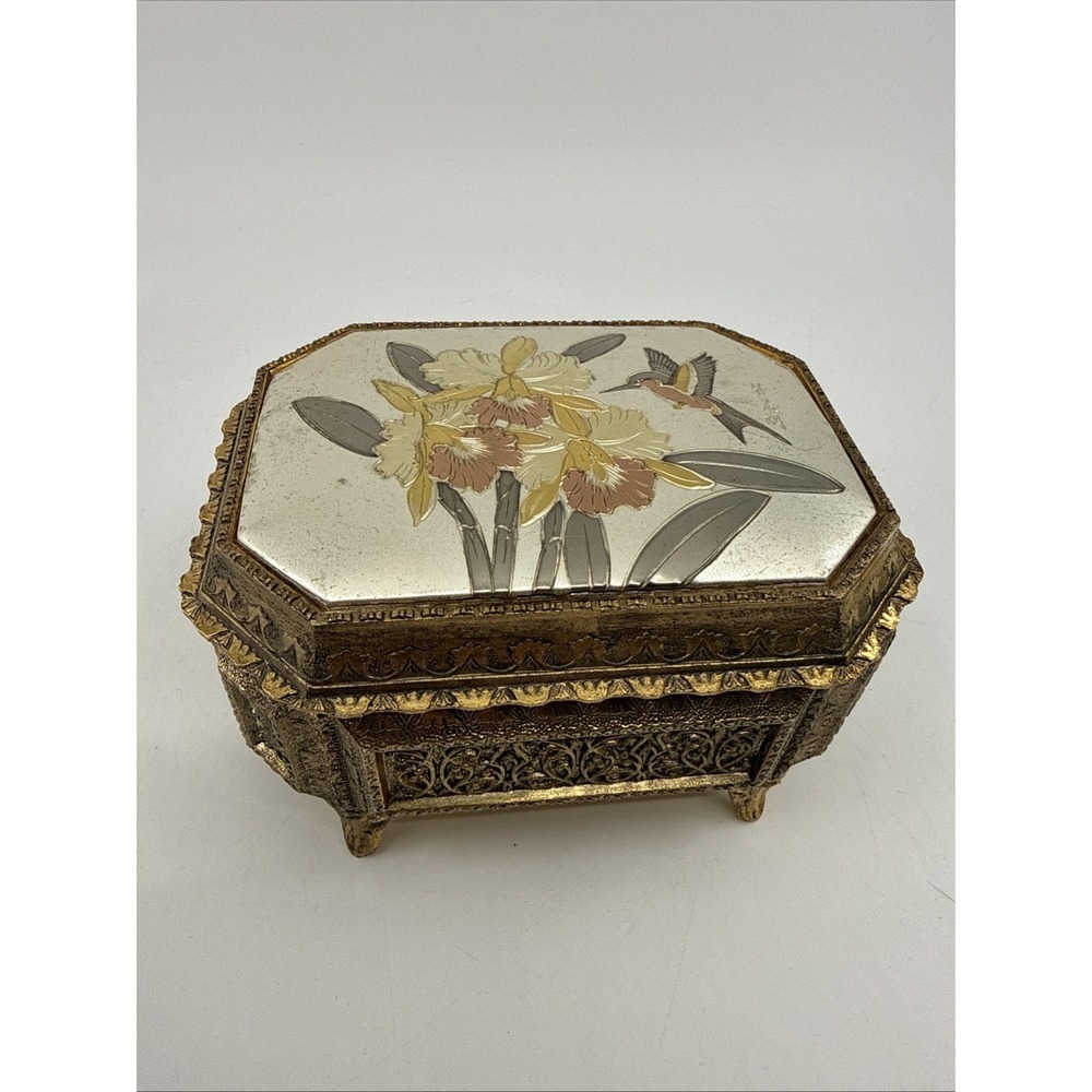 Vtg San Francisco Co Music Trinket Box Hummingbird Amazing Grace‎ Song Works